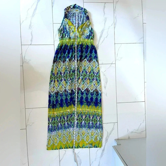 Cleo Petites/ Sleeveless maxi dress/ Vibrant summer colours/ Beading/  Size US S - Picture 9 of 10